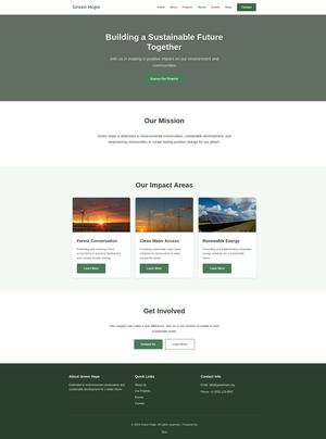 Green Hope template (silex website builder)